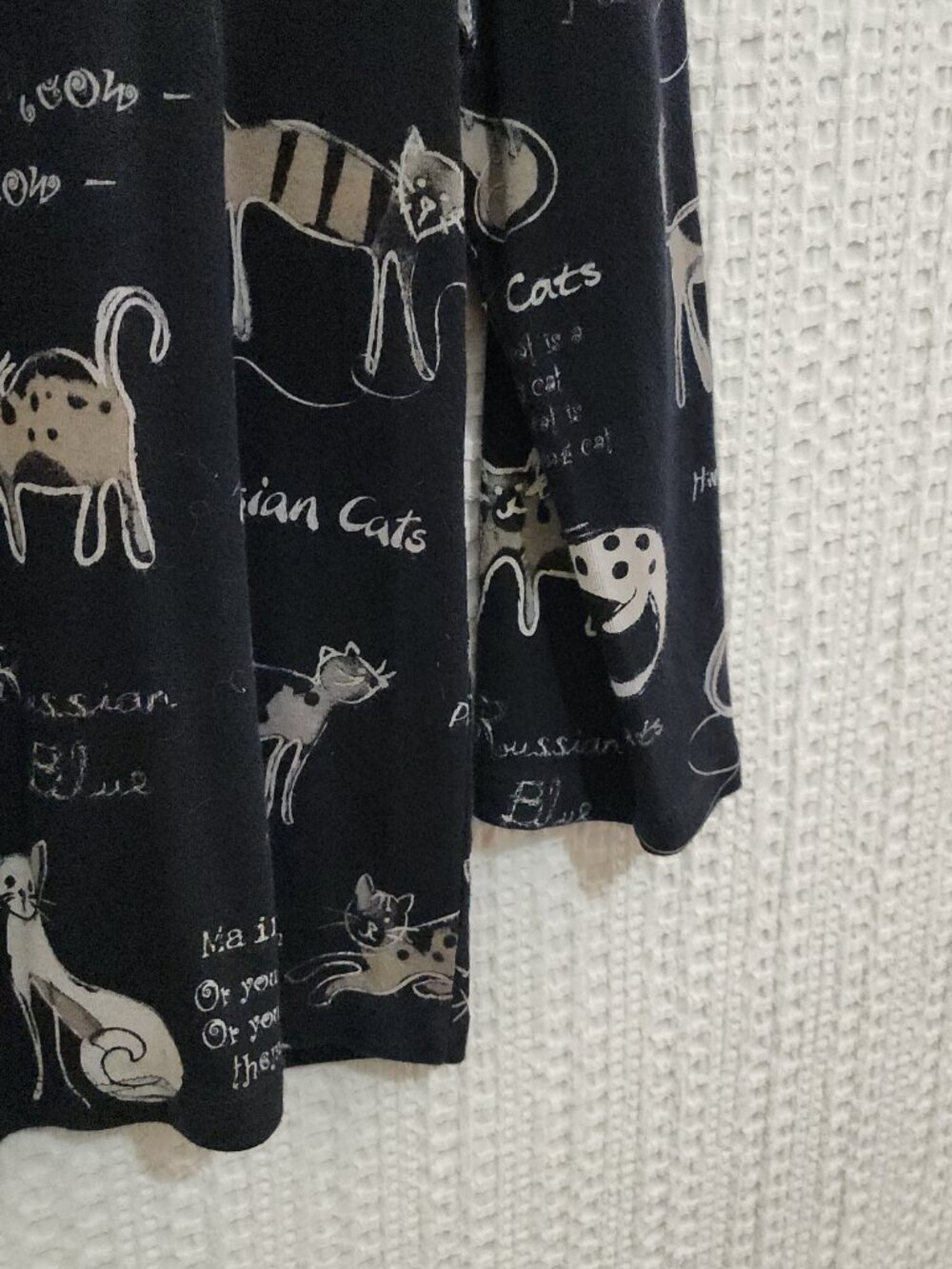 Vintage Jess & Jane Cat Print Top USA Small Black Artsy Graphic Tee - Picture 7 of 12